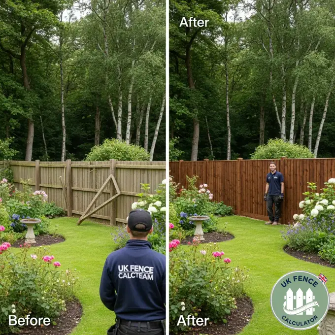Completed UK timber fence installation - Professional finish