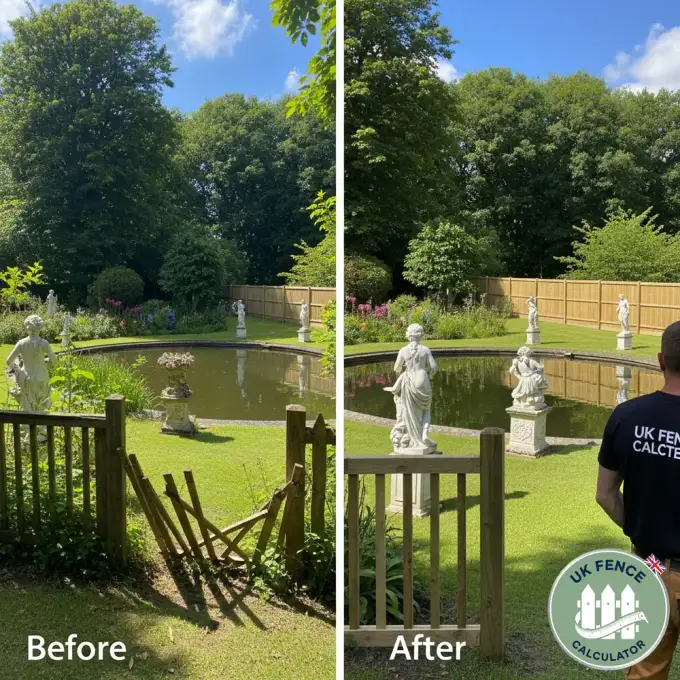 Completed UK timber fence - Residential installation