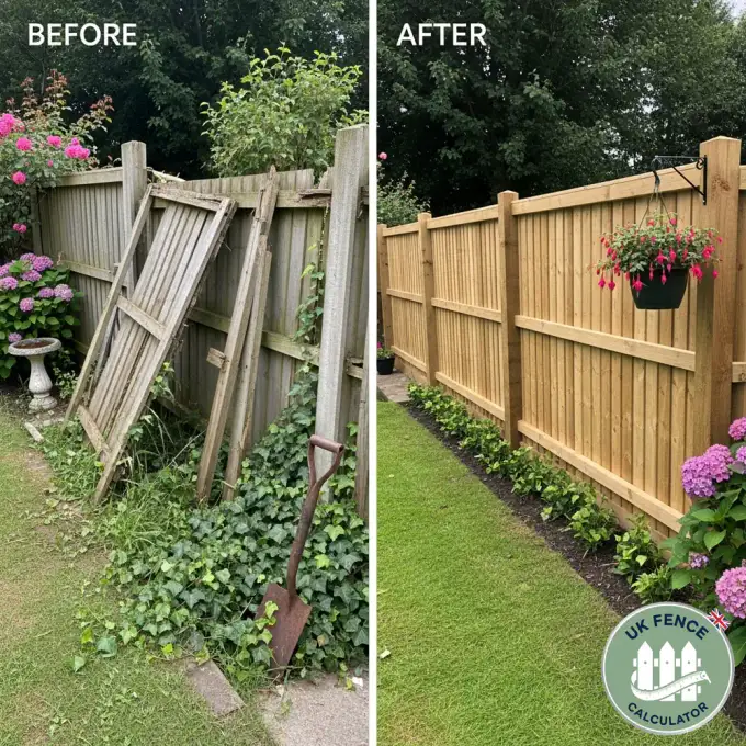 Completed UK timber fence - Expert installation work